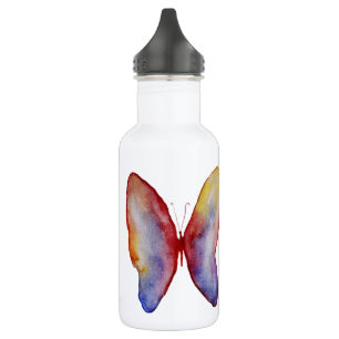 En Acier Inoxydable Bouteille d'eau de dessin papillon (532 ml), blanc