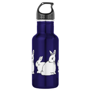 En Acier Inoxydable Bouteille d'eau de lapins blancs