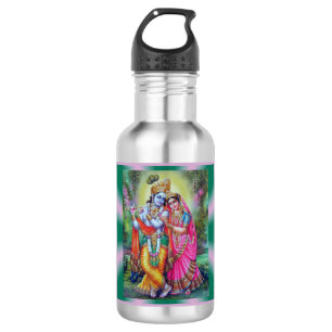En Acier Inoxydable Bouteille d'eau de Radha et de Krishna