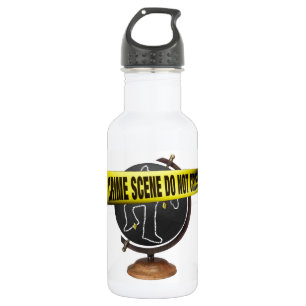 En Acier Inoxydable Bouteille d'eau d'Eco-Art de "scène du crime"