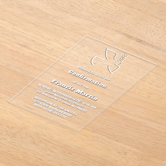 En Acrylique Confirmation Acrylic Invitations (Poser)