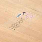 En Acrylique Destination Boarding Pass Mariage Invitations (Poser)