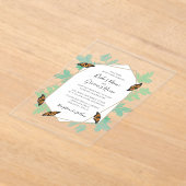 En Acrylique Elégant Monarque Papillon Mariage Invitations (Poser)