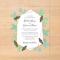Elégant Monarque Papillon Mariage Invitations