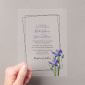 En Acrylique Élégant violet Iris Invitations de mariage Iris (In situ (ordinateur de poche))