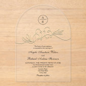 En Acrylique Invitations Acryliques De Mariage Simple Et Élégan (Recto)