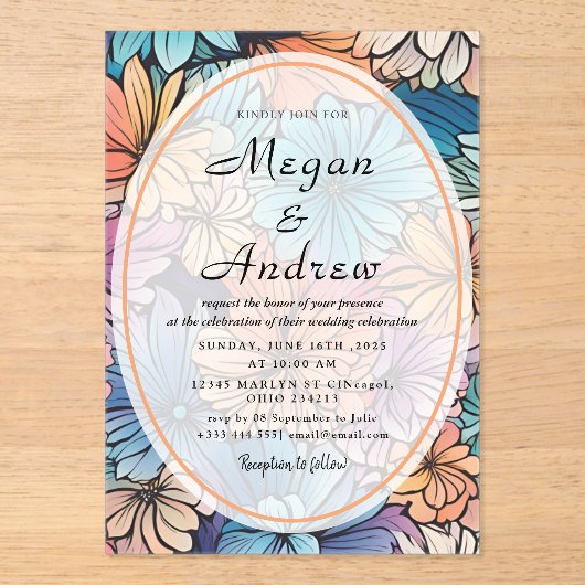 En Acrylique Invitations acryliques mariages (Recto)