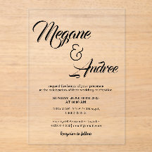 Invitations Acryliques Mariages modernes
