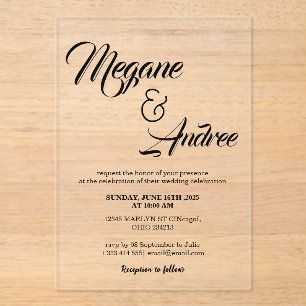 En Acrylique Invitations Acryliques Mariages modernes