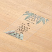 En Acrylique Invitations de mariage Rustique Eucalyptus feuille (Poser)