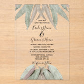 En Acrylique Invitations de mariage Rustique Eucalyptus feuille (Recto)