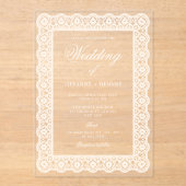 En Acrylique Lace Doily Wedding Acrylic Invitations (Recto)
