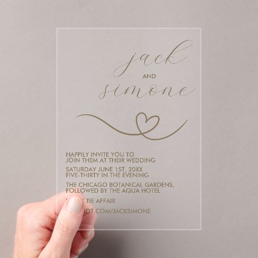 En Acrylique Mariage moderne | Invitations branchés | Neutre fo (In situ (ordinateur de poche))