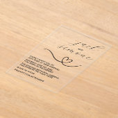 En Acrylique Mariage moderne | Invitations branchés | Noir mini (Poser)