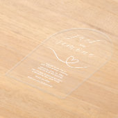 En Acrylique Mariage moderne | Invitations d'arc | Blanc minima (Poser)