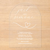 En Acrylique Mariage moderne | Invitations d'arc | Blanc minima (Recto)