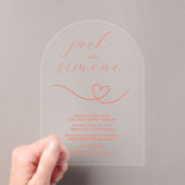 En Acrylique Mariage moderne | Invitations d'arc | Corail foncé (In situ (ordinateur de poche))