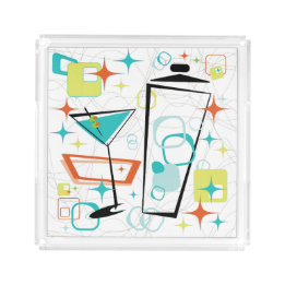 En Acrylique Martini un petit plateau carré d'Aller-Aller