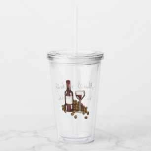 En Acrylique Red Wine Bottle Raisins Verre Dégustation Charité