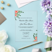 En Acrylique Verdure Fleurs de Pêche Simple Invitations de mari (Insitu (Mariage))