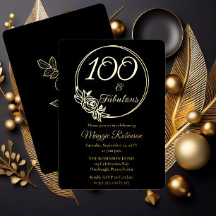 En Aluminium 100 ans et Fabuleux Invitation Anniversaire 100 an
