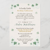 En Aluminium 1st Birthday Invitation Card - St. Patrick's Day (Verso)