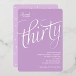 En Aluminium 30e anniversaire Foil Invitation<br><div class="desc">Conception d'invitation à la fête du 30e anniversaire.</div>