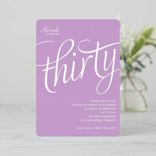 En Aluminium 30e anniversaire Foil Invitation (Debout devant)