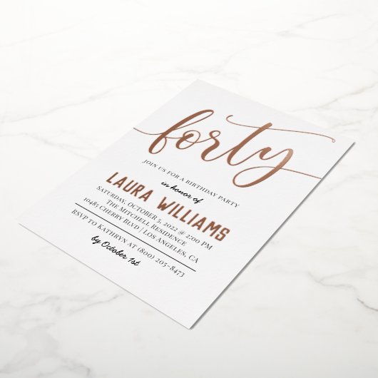 En Aluminium 40e Script Word Invitation à l'huile d'anniversair (Rotation)