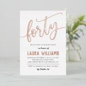 En Aluminium 40e Script Word Invitation à l'huile d'anniversair (Debout devant)