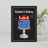 En Aluminium 4 juillet Indépendance Mariage Foil Invitation (Debout devant)