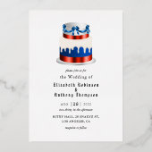 En Aluminium 4 juillet Indépendance Mariage Foil Invitation (Verso)