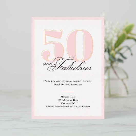 En Aluminium 50 & Fabulous 50th Birthday Invitation