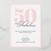 En Aluminium 50 & Fabulous 50th Birthday Invitation (Recto)