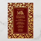 En Aluminium 50e anniversaire du Mariage Invitation d'or (Recto)