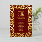 En Aluminium 50e anniversaire du Mariage Invitation d'or (Debout devant)