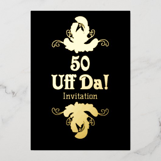 En Aluminium 50e FUM DA Invitation d'anniversaire (Recto)