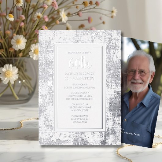 En Aluminium 60e anniversaire de Mariage Invitation Diamond