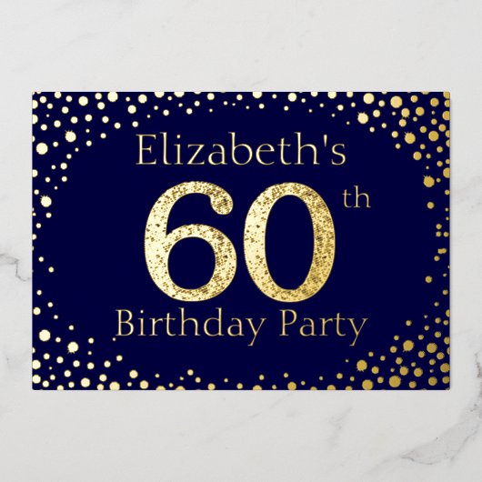 En Aluminium 60e anniversaire Foil Invitation (Recto)