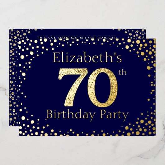 En Aluminium 60e anniversaire Foil Invitation (Recto/Verso)