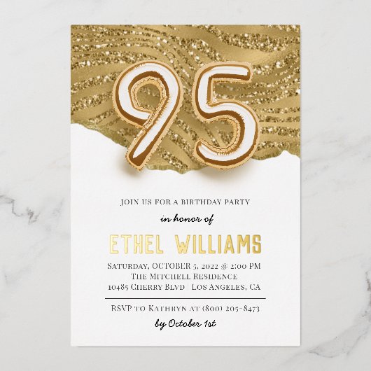 En Aluminium 95e anniversaire de fête Invitation (Recto)