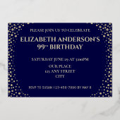 En Aluminium 99e anniversaire Foil Invitation (Verso)