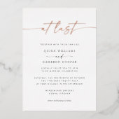 En Aluminium À Dernier Mariage Foil Invitation (Recto)