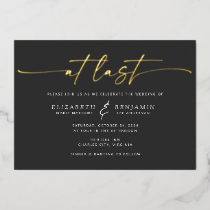 En Aluminium À Dernière Invitation horizontale Mariage Foil