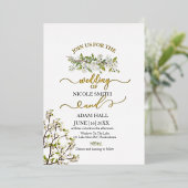 En Aluminium Acrylique Mariage Verdure Et Fleurs Invitation (Debout devant)