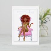 En Aluminium Afro Anniversaire Foil Invitation (Debout devant)