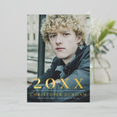 En Aluminium Année d'or Graduation Foil Invitation (Debout devant)