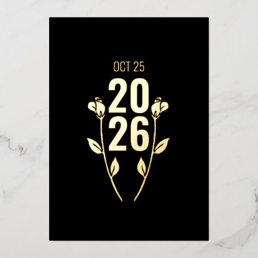 En Aluminium Anniversaire classique Mariage Foil Invitation (Recto)