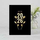 En Aluminium Anniversaire classique Mariage Foil Invitation (Debout devant)