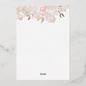 En Aluminium Aquarelle crème rose couronne Foil Invitation (Verso)
